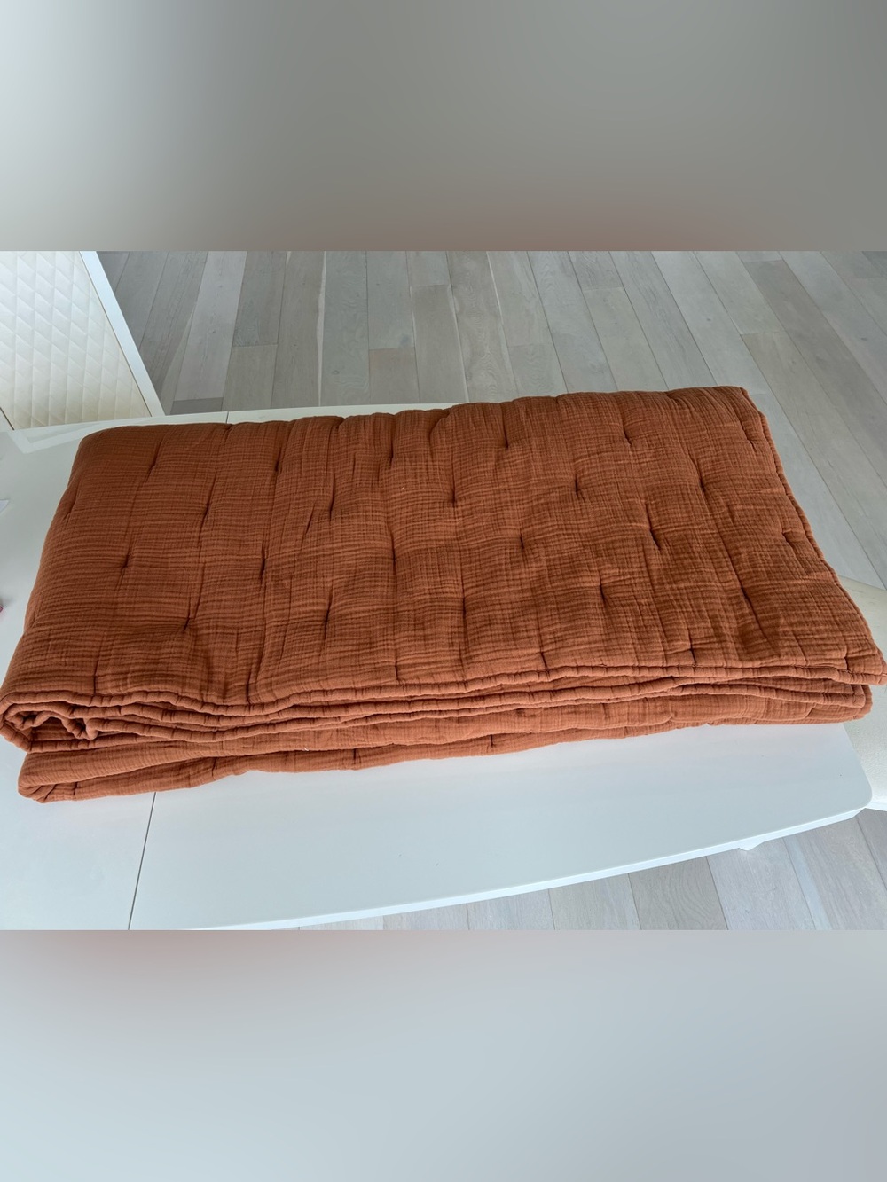 Quince Organic Airy Gauze Dream Quilt King/Cal King size Terracotta Cotton - Picture 4 of 7